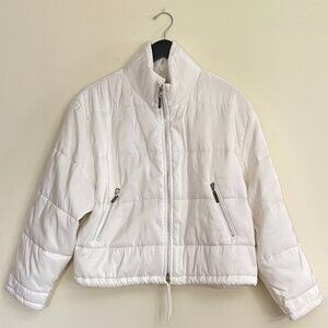 Karen Kane Chic White Puffer Jacket Cozy & Stylish Winter Essential Size M